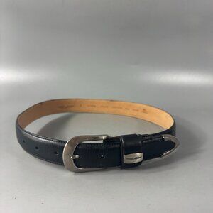 Raymond Floyd Black Italian Leather Calfskin Belt, Size S